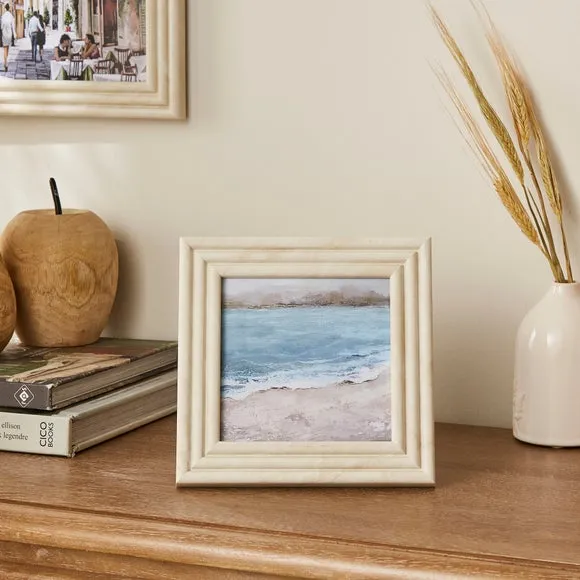 Marble Effect Ribbed Photo Frame - White product