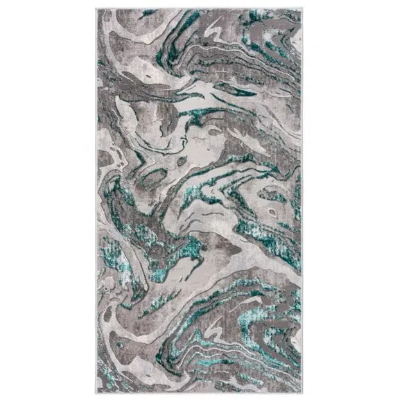 Marbled Area Rug - Emerald, Polypropylene by Dunelm, image 2