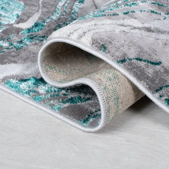 Marbled Area Rug - Emerald, Polypropylene by Dunelm, image 5