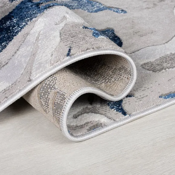 Marbled Area Rug - Navy, Polypropylene by Dunelm, image 5