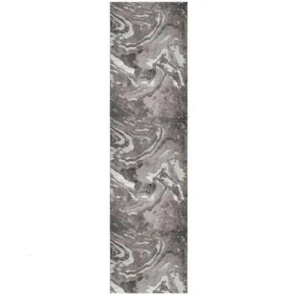 Marbled Runner Rug - Silver, Polypropylene alternate view