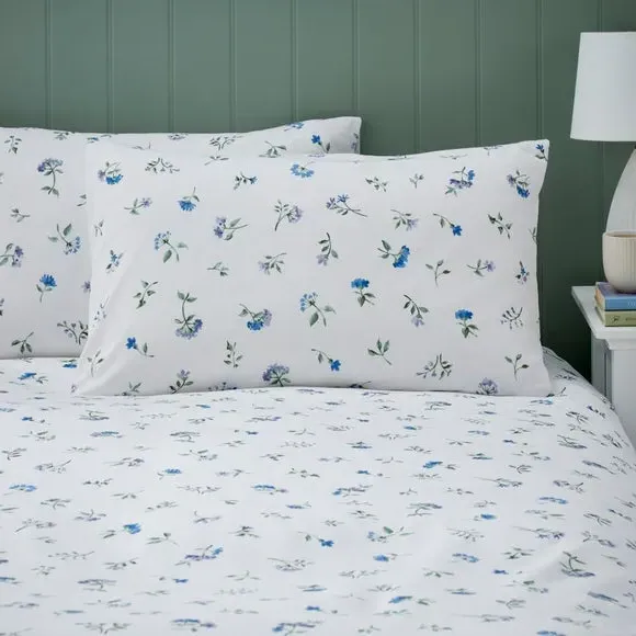 Margo Floral Duvet Cover & Pillowcase Set - Blue, Cotton alternate view
