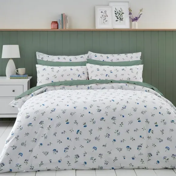 Margo Floral Duvet Cover & Pillowcase Set - Blue, Cotton product