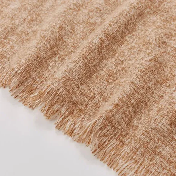 Textured Throw Blanket - Brown, Polyester alternate view