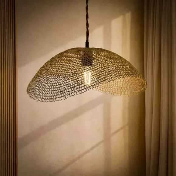 Marlo Easy Fit Pendant Shade - Gold, Metal Mesh alternate view