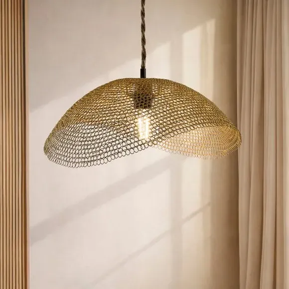 Marlo Easy Fit Pendant Shade - Gold, Metal Mesh product
