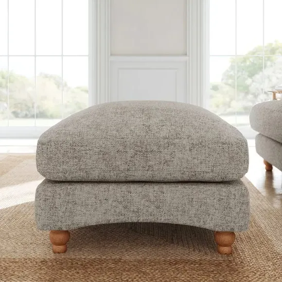 Martha Chunky Chenille Footstool - Mushroom alternate view
