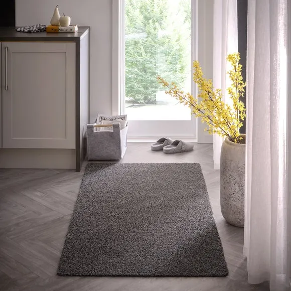 Marvel Cotton Utility Mat - Grey by Dunelm