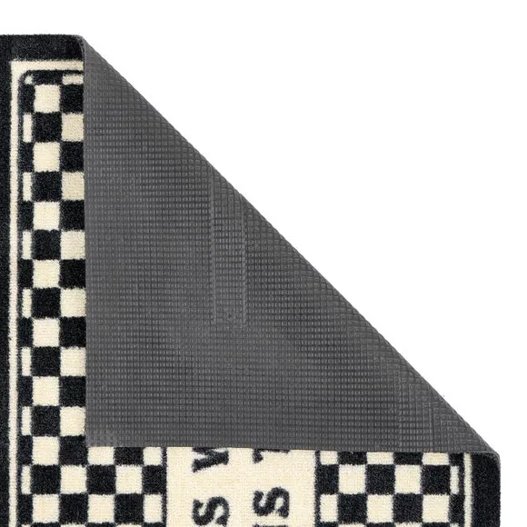 Chequered Doormat Dogs Welcome - Monochrome alternate view