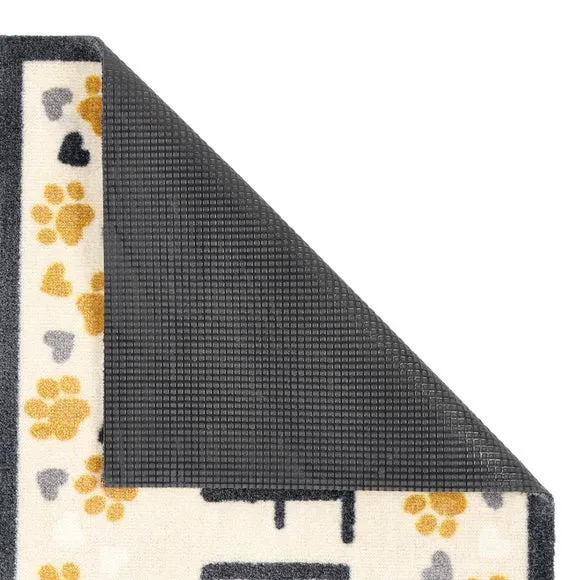 Paw Print Doormat with Anti-Slip - Multicolor alternate view