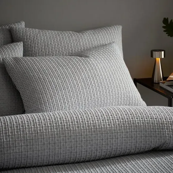 Mason Geo Jacquard Duvet Cover & Pillowcase Set - Grey alternate view