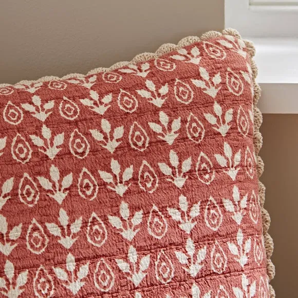 Square Cushion Cover Printed - Terracotta, Cotton alternate view