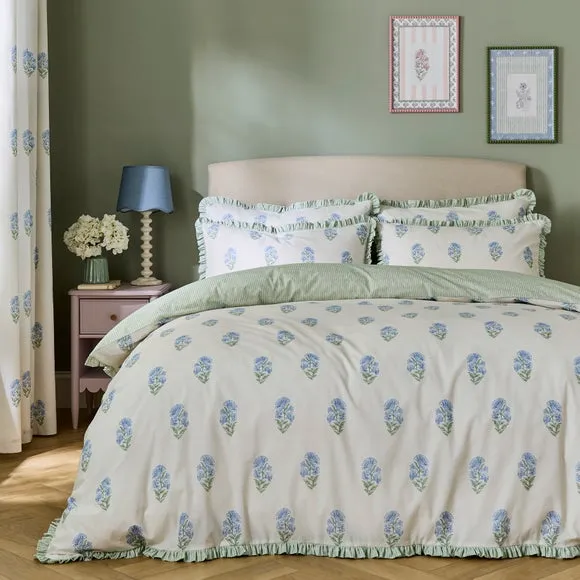 Matilda Frilled Duvet Cover & Pillowcase Set - Clover Green, Polycotton product