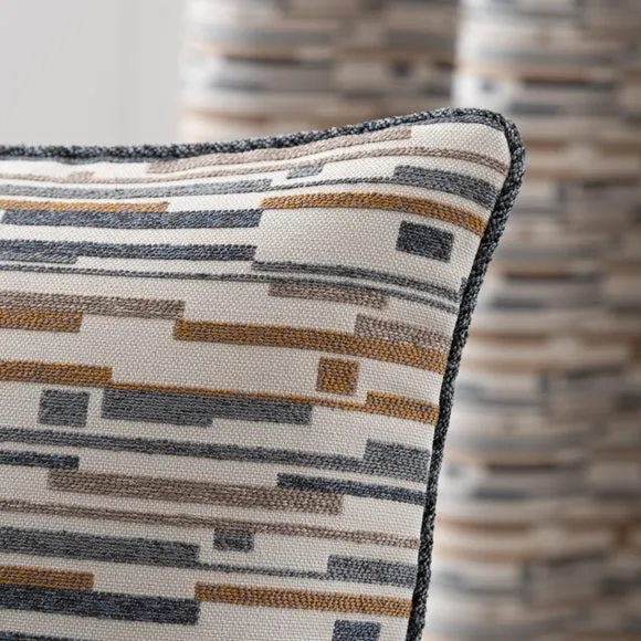 Abstract Cushion with Feather Fill - Ochre, Boucle alternate view