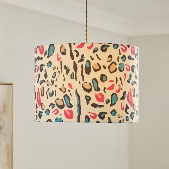Maximal Leopard Print Easy Fit Drum Lamp Shade - Multicolor, Polyester product