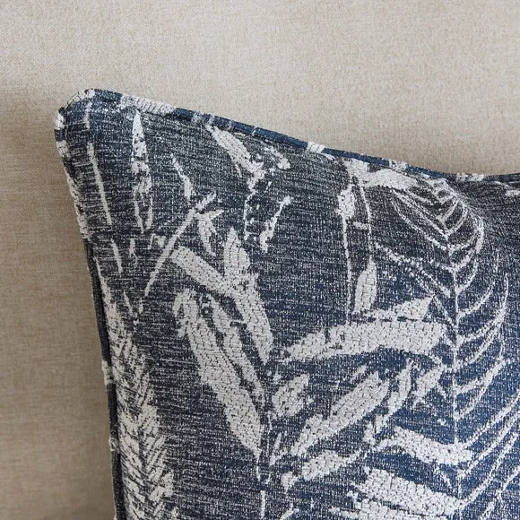 Jacquard Cushion with Removable Cover - Blue alternate view