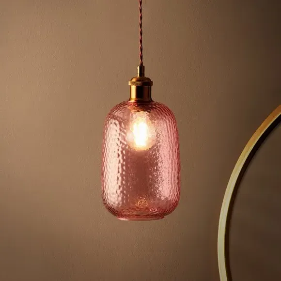 Melrose Easy Fit Pendant Shade - Rose Pink, Glass alternate view