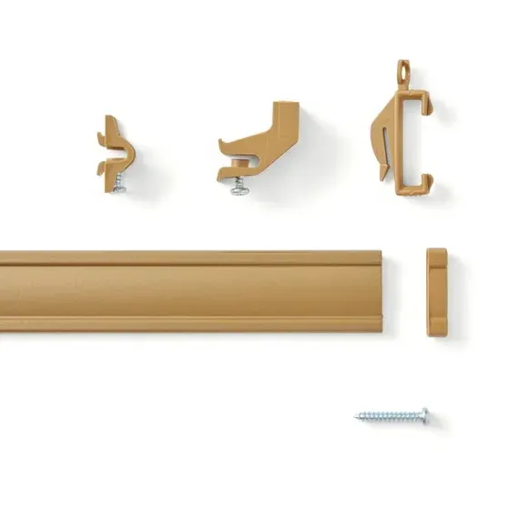 Pencil Pleat Curtain Track - Antique Brass, Aluminium by Dunelm, image 3