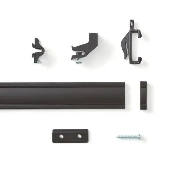 Aluminium Pencil Pleat Curtain Track - Matt Black by Dunelm, image 3