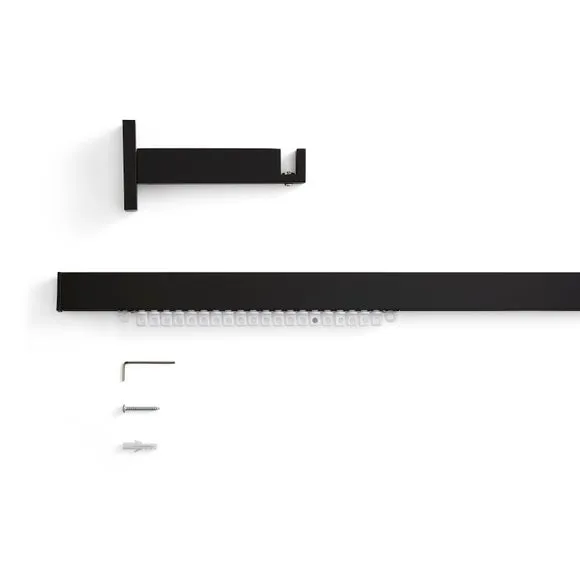 Metal Curtain Track - Matt Black by Dunelm, image 2
