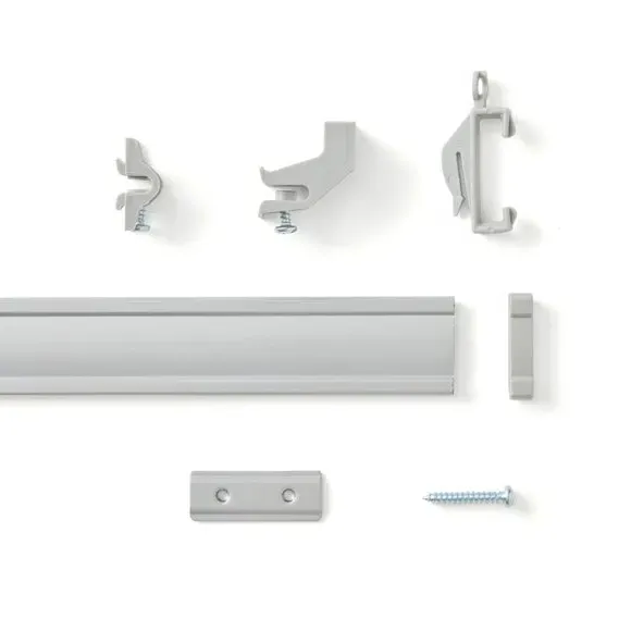 Pencil Pleat Curtain Track - Silver, Aluminium by Dunelm, image 3