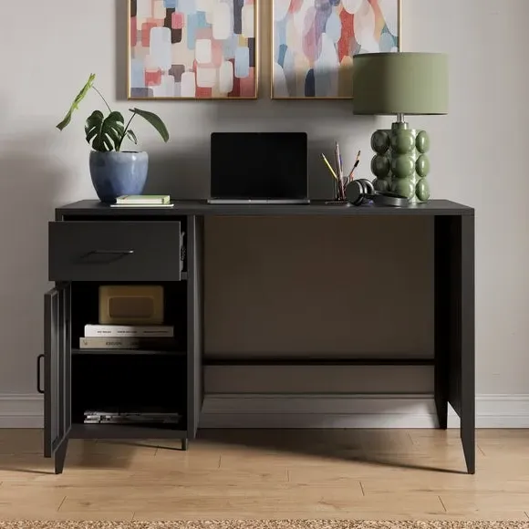 Metal Desk with Drawers - Black, Steel alternate view
