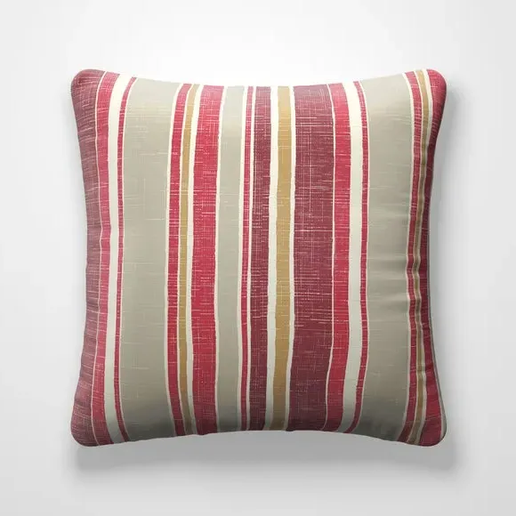 Striped Cushion Cover Fire Retardant - Scarlet alternate view