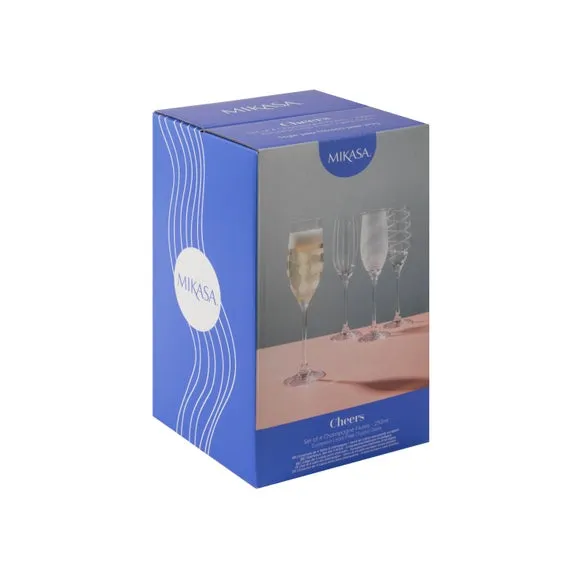 4-Piece Champagne Flute Set - Clear, Crystal alternate view