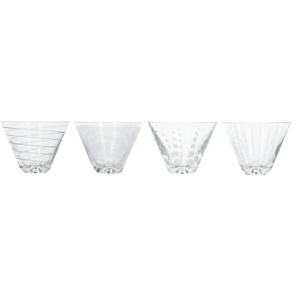 4-Piece Stemless Martini Glass Set - Clear Crystal alternate view