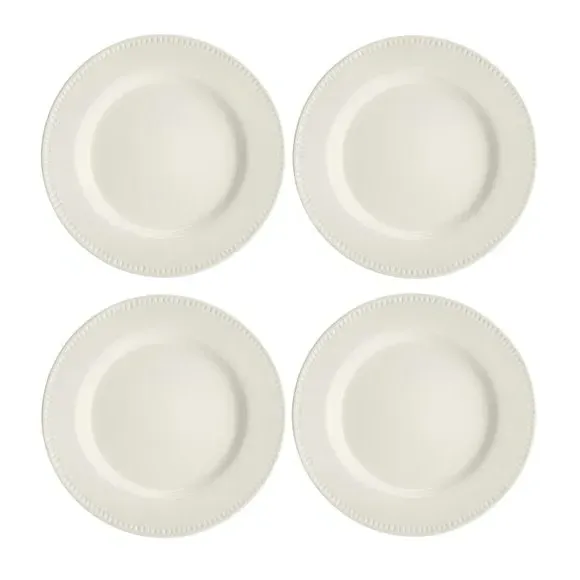 Set of 4 Dinner Plates - White, Stoneware alternate view