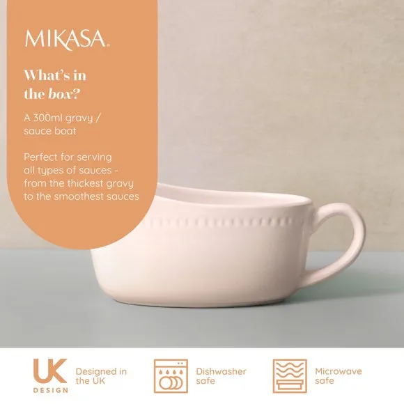 Gravy Boat with Handle - White, Stoneware alternate view