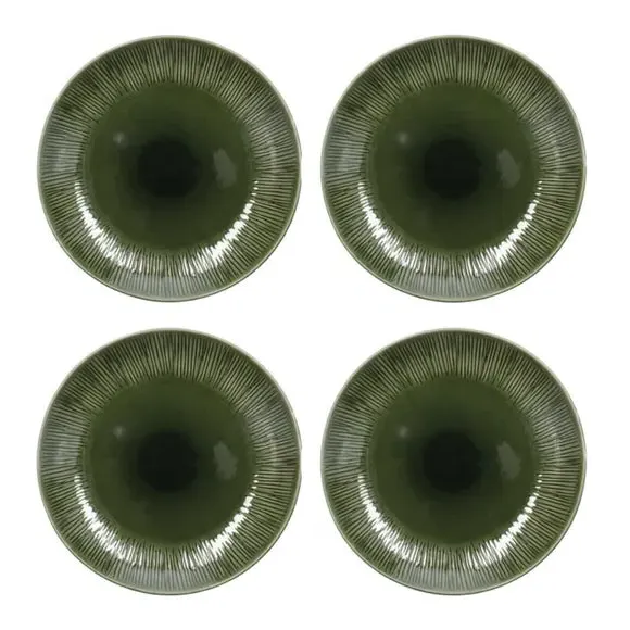 Jardin Set of 4 Dinner Plates - Green, Stoneware alternate view