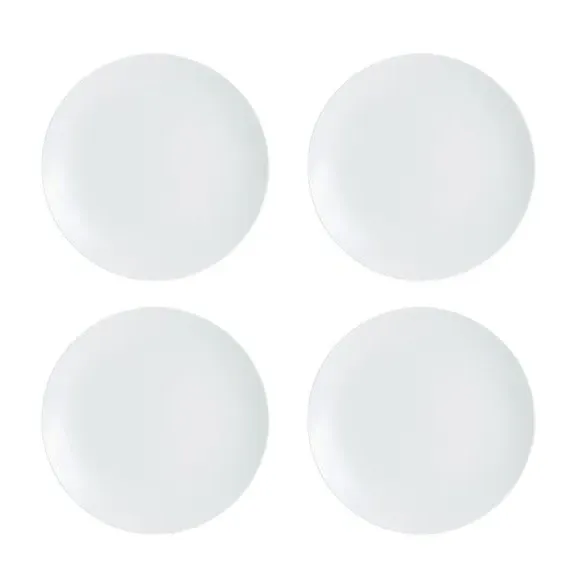 Set of 4 Dinner Plates - White, Porcelain alternate view