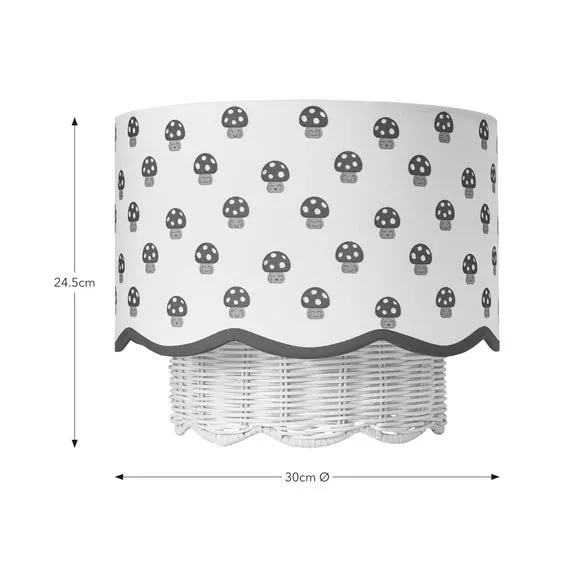 Millie the Mushroom Scallop Easy Fit Lamp Shade - Red, Rattan by Dunelm, image 4