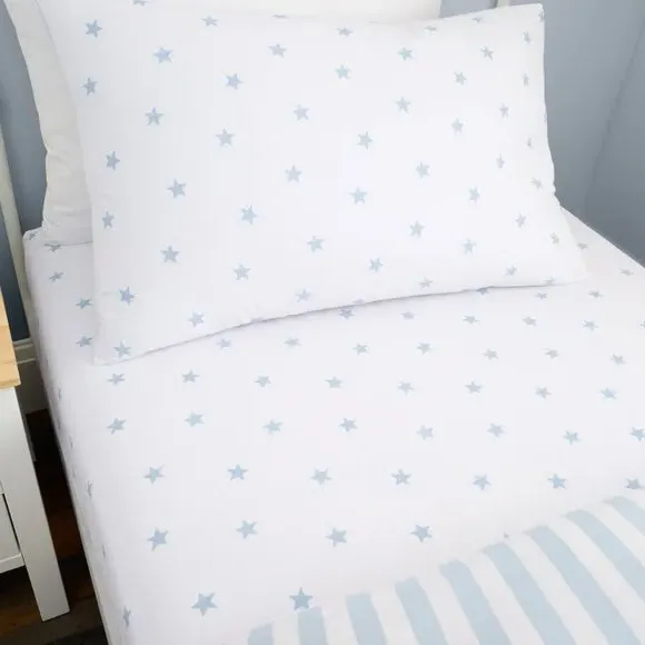 Mini Star & Stripes Fitted Bed Sheet - Blue, Cotton product