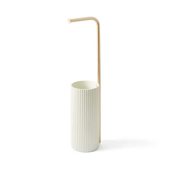 Ribbed Toilet Butler - Grey, Resin by Dunelm, image 3