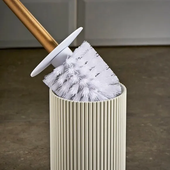 Ribbed Toilet Brush with Holder - Grey, Resin alternate view