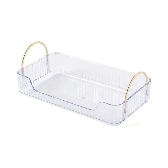 Storage Tray with Handles - Clear, Plastic by Dunelm, image 3
