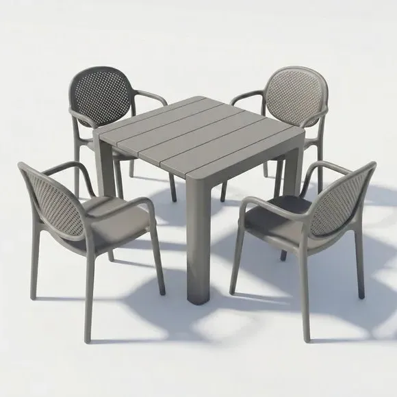Square Dining Set with 4 Chairs - Grey alternate view