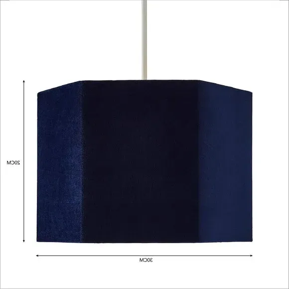 Mona Hexagonal Lamp Shade - Navy Blue, Velvet alternate view