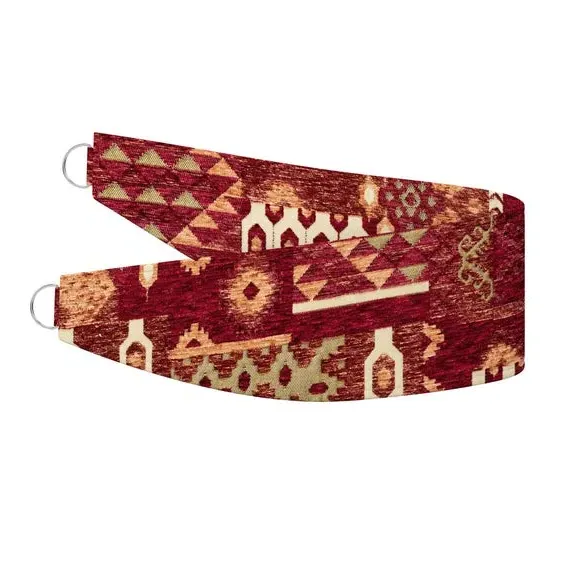 Curtain Tieback with Check Design - Rosso alternate view