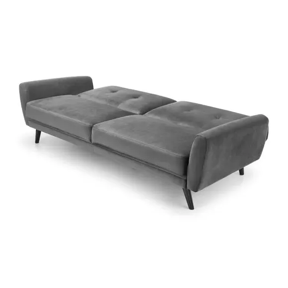 Monza 3-Seater Clic Clac Sofa Bed - Grey, Velvet alternate view