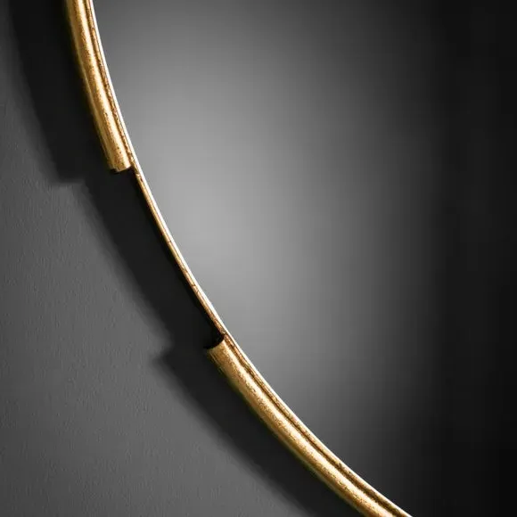 Mora Round Wall Mirror - Gold, Metal alternate view