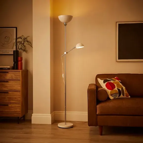 Axelle Mother & Child Floor Lamp with Dual Switch - Chrome alternate view