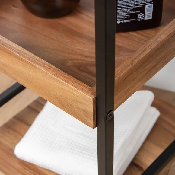 Fulton Wood Shelf Unit - Pine Brown, Acacia Wood alternate view