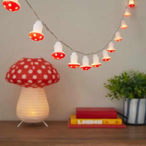 Mushroom 10 LED String Lights - Red product