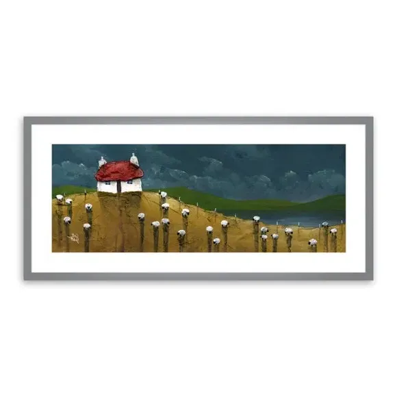 Framed Landscape Print - Green, Glass Finish alternate view