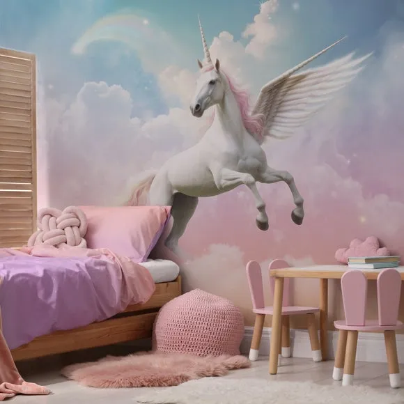 Large Unicorn Wall Mural - Multicolor, Non-Woven alternate view