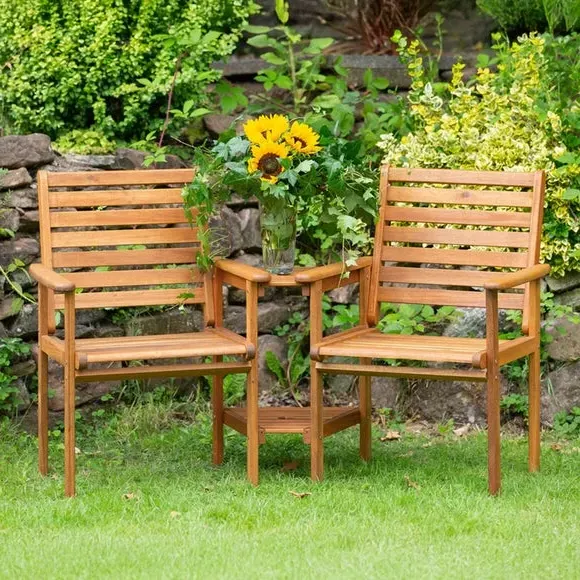 Napoli 2-Seater Companion Set - Brown, Acacia Wood alternate view
