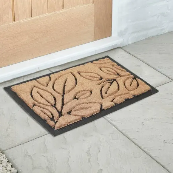 Natural Leaves Coir Doormat - Natural